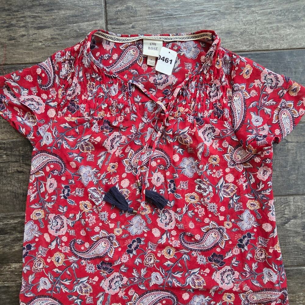 #461 Knox Rose Red Paisley Blouse